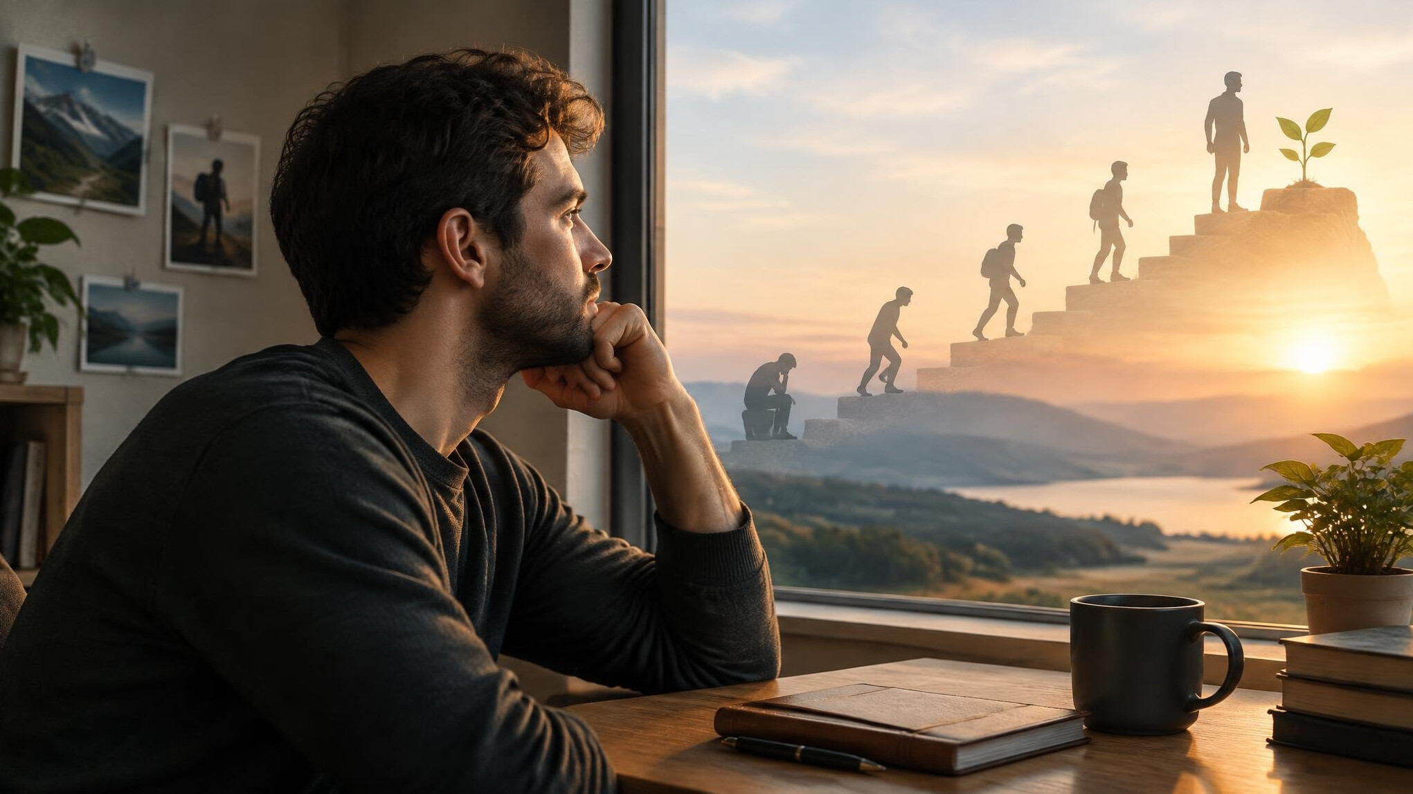 person reflecting on personal growth