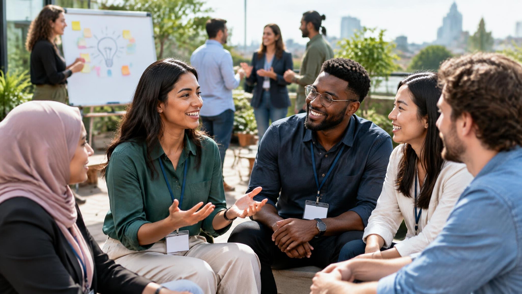 diverse professionals networking