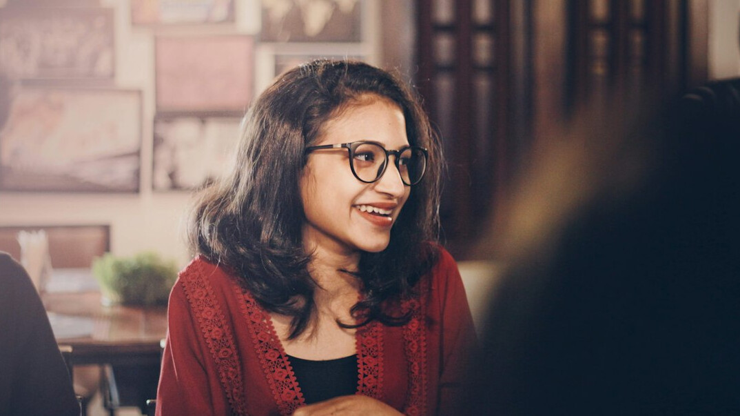 woman listening attentively in conversation